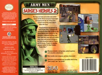 Army Men - Sarge's Heroes 2 (USA) box cover back